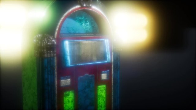 retro jukebox in the dark