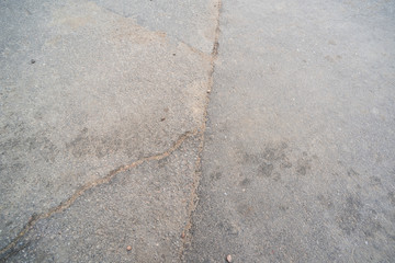 Cracks in the old asphalt