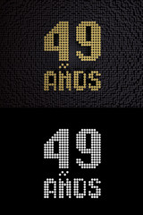 Inscription in Spanish. Golden number 49 years