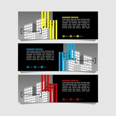  abstract corporate business banner template, horizontal advertising business banner layout template