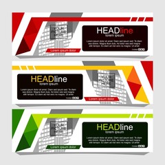  abstract corporate business banner template, horizontal advertising business banner layout template