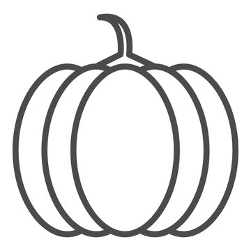 recommend clip art: Pumpkin outline vector illustration. Line art vector icon for apps and websites