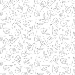 Fototapeta premium Hand gesture pattern on white background