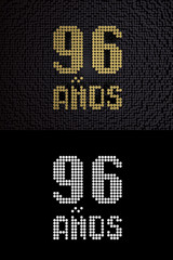Inscription in Spanish. Golden number 96 years