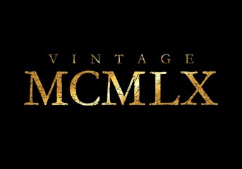 Vintage MCMLX 1960 Roman (Ancient Gold)
