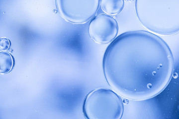 Various abstract blue bubbles texture