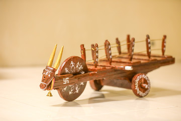 Indian festival Pola, Beautiful little  Bull cart like toy 