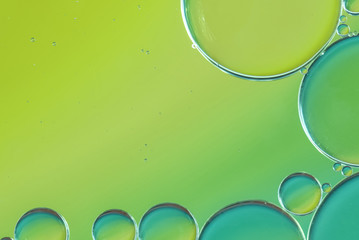 Bright green abstract background with bubbles