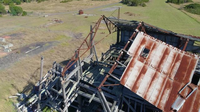Derelict coal plant wonthaggi 4k drone footage