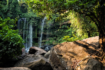 Phnom Kulen waterfall, siem reap, cambodia.