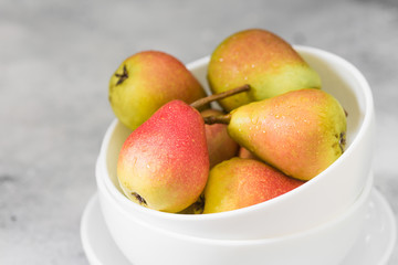 Pears. Light background. Healthy diet