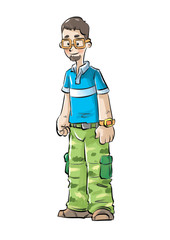 cartoon casual man