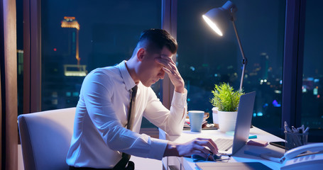 businessman overtime work