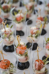 Canapes, fruits, cheese