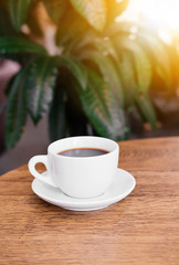 a cup of tasty and fresh alternative coffee on the table