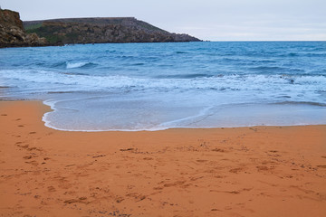 Photo of the sunny summer sandy beach