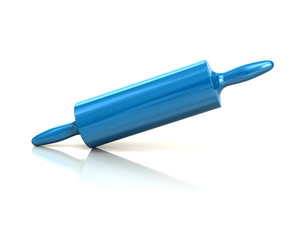 Blue rolling pin icon 3d illustration