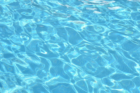 Surface of blue swimming pool. Background texture of water. - image