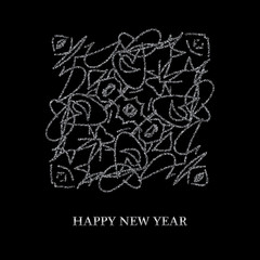 Shiny background with silver glitter frame and space for text. Vector glitter decoration, great for christmas and birthday cards, wedding invitation.