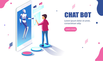 Isometric artificial intelligence. Ai business IOT concept.