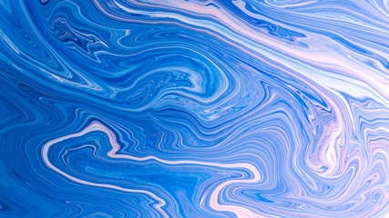 Blue Liquid marble abstract surfaces Design.