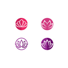 Beauty Vector Lotus flowers design logo Template icon 