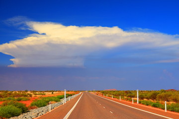 Fototapeta na wymiar Bushfire in Australian desert landscape