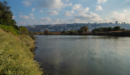 Fototapeta na wymiar Haifa view from the kishon river