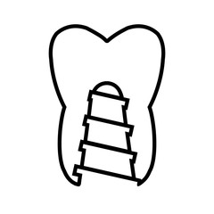 Dental implant icon, logo isolated on white background