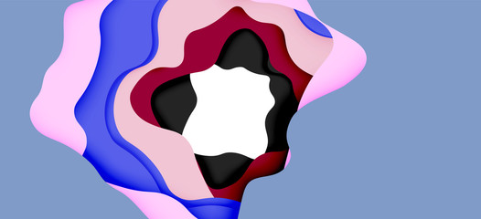 Abstract cut out abstract waves for web design. Color geometric pattern. Vector abstract geometric dynamic pattern frame