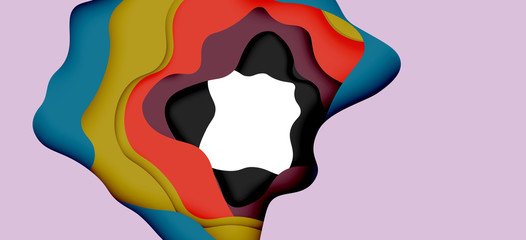 Abstract cut out abstract waves for web design. Color geometric pattern. Vector abstract geometric dynamic pattern frame