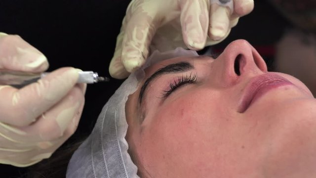microblading procedures in a beauty salon
