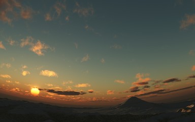 Mt.Fuji made in 3D Render