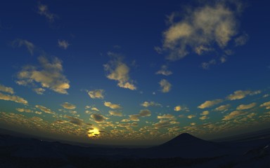 Mt.Fuji made in 3D Render