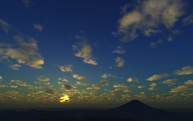 Mt.Fuji made in 3D Render