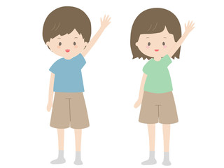 ひなちゃんととしくん　ハーイ