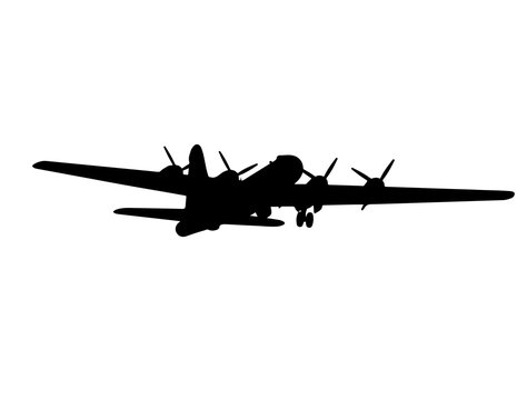 military aircraft silhouette isolated vector