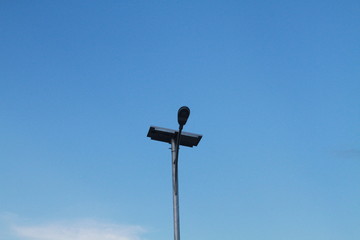 solar lamp on blue sky