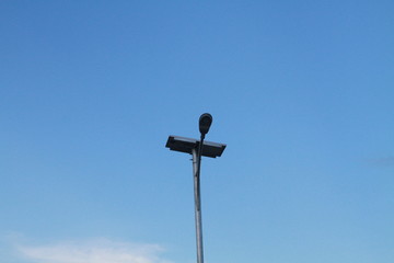 solar lamp on blue sky