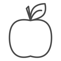 Apple outline icon on white background. Apple fruit icon