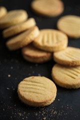 petits biscuits rond sur plaque de cuisson
