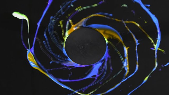 Spiral from paint in slow motion (1000 fps)