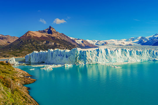 Wonderful View At The Huge Perito Moreno Glacier In Patagonia In