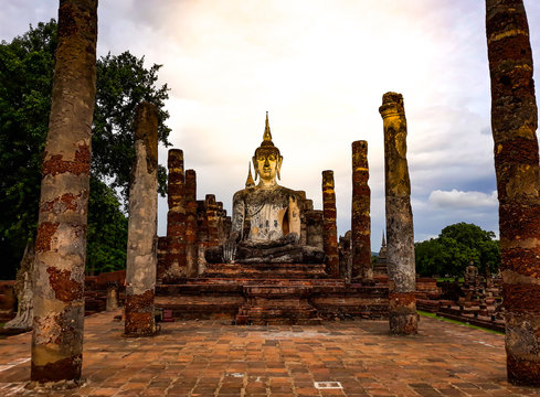 Wat Mahathat Temple in Sukhothai Historical Park ,Thailand.