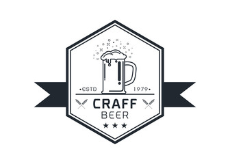 Craft beer logo vector illustration