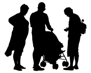 Families with little child on white background