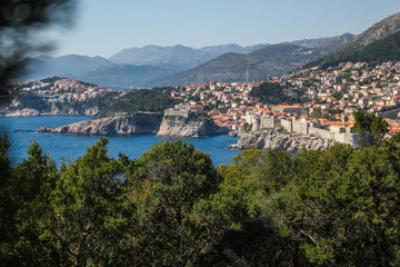 Fototapeta na wymiar Panoramic view on Dubrovnik from the Island of Lokrum, Croatia. 
