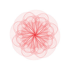 Spirograph abstract symmetrical ornament. Fractal graphic element.
