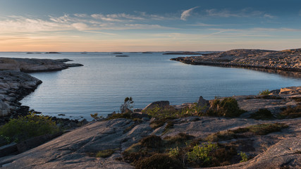 Fototapeta na wymiar Sunset at Tångevik, on the West Coast of Sweden