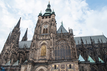 Fototapeta na wymiar Detail of St Vitus Cathedral in Prague Czech Republic